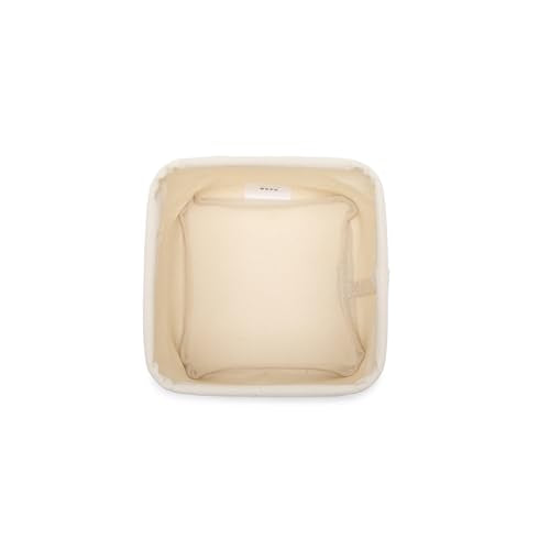 Foldable Storage Bins with Lids Cotton Canvas Rectangular Storage Box Ideal for Organization Lightweight and Durable (5.12 x 5.12 x 4.72) - size: 5.12 x 5.12 x 4.72"