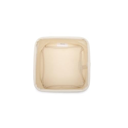 Foldable Storage Bins with Lids Cotton Canvas Rectangular Storage Box Ideal for Organization Lightweight and Durable (5.12 x 5.12 x 4.72) - size: 5.12 x 5.12 x 4.72"