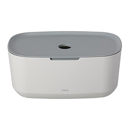 Tiger Tess Storage Box with lid White/Light Grey