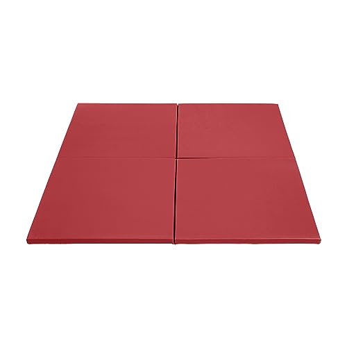 ECR4Kids SoftZone Play Patch Activity Mat Squares, Modular Playmat, Red, 4-Pack - color: Red