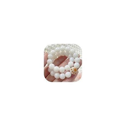 Bodhi Fidget Bracelet Anxiety Relief Items Bodhi Seed Beads, Elastic Wristband Meditation Yoga Mindfulness Worry Beads, Birthday Gift for Her for Women, White Dot Print Stackable Jewelry - color: A2:Cat Paw Bracelet