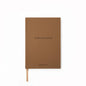 Soulwork Journal - Lined Notebook, Positive Affirmations Inside, 160 Pages, 5.6” x 8.2”, Faux Leather Fabric Hardcover, 100g Ivory Offset Paper, Lay Flat, A5, Mindfulness, Reflection (Brown)