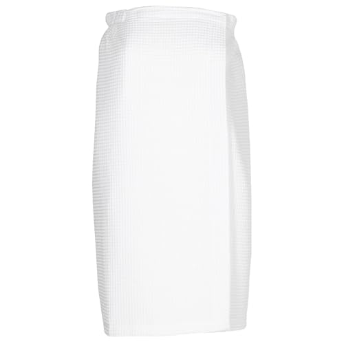Women's Waffle Weave Spa Wrap - Lightweight, Breathable, One-Size-Fits-Most (29" Long) - color: White