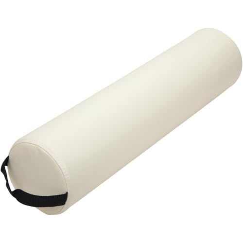 ForPro Full Round Bolster Pillow, Crème, Oil and Stain-Resistant, for Massage and Yoga, 6” R x 26” L - color: Crème