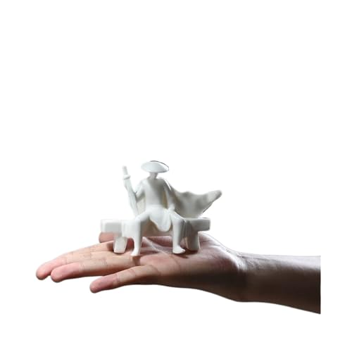 Room Decor White Jade Ceramics Zen Meditation Buddhism Minimalist Statue Figurine Sculptures Home(Assassin) - color: Assassin