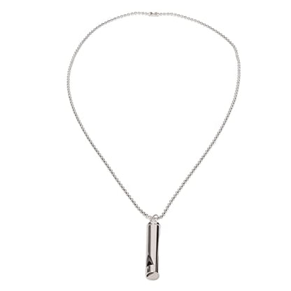ANGGREK Whistle Necklace, Necklace Anxiety Relief Necklace Meditation Necklace Stainless Steel Whistle Necklace for Men Women - color: Silver
