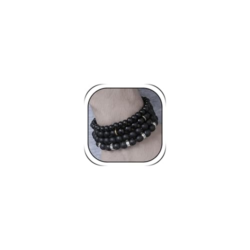Long tiantian Beaded Bracelets for Men Wooden Bead Bracelets Stackable Layered Stretch Bracelet Trendy Wooden Jewelry Gift for Men - color: E-Bead Bracelets