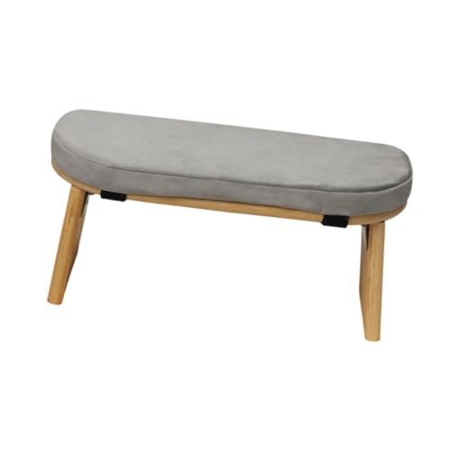 Meditation Bench Prayer Bench Removable Ergonomic Foldable Bamboo Kneeling Stool Stool for Office Bedroom Tea Ceremony(Light Grey)