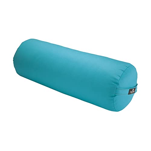 Hugger Mugger Round Yoga Bolster - Firm Round Shape, Higher Profile, Great Under Knees, Soft Support, Handmade in The USA - color: Aqua