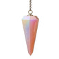 Amazing Gemstone Angel Aura Rose Quartz Crystal Pendulum for Divination - Certified Dowsing Crystals, Healing Stones for Chakra Balancing, Meditation - Enhance Reiki Spiritual Growth - color: Angel Aura Rose Quartz