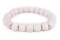 Wood Bead Bracelet - color: White, size: Large Beads