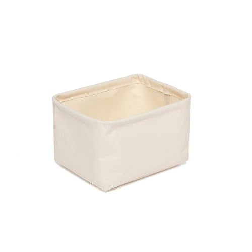 Foldable Storage Bins with Lids Cotton Canvas Rectangular Storage Box Ideal for Organization Lightweight and Durable (7.48 x 5.91 x 4.72) - size: 7.48 x 5.91 x 4.72"