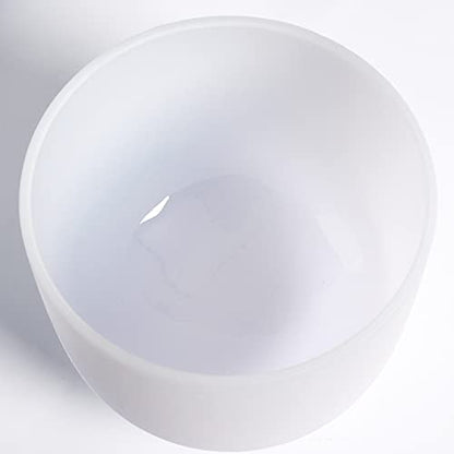 TERRITORY G Note Throat Chakra Quartz Frosted Crystal Singing Bowl 8 inch - color: G note