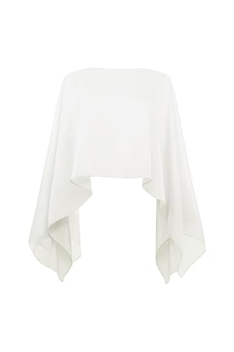 Coucoland Shawl Wraps for Women Sheer Chiffon Shawl Elegant Soft Wraps for Evening Dress Wedding Party - color: Ivory
