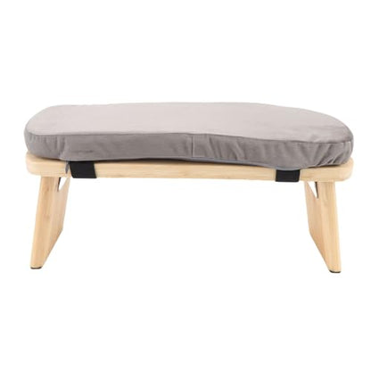 Wooden Meditation Bench Ergonomic Detachable Soft Cushion for Yoga Meditation Stool for Home Yoga Practice and (Grey) - color: Grey
