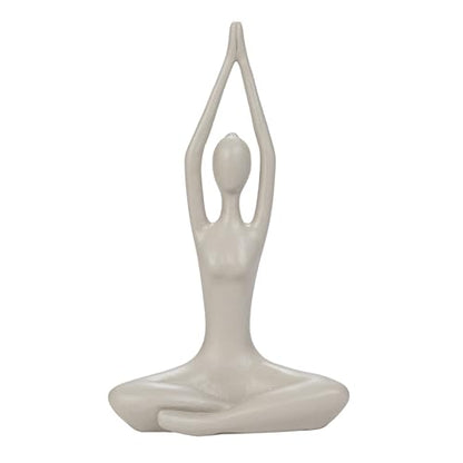 Bloomingville Yoga Figure and Glass Votive Candle Holder Set, Multicolor, Set of 7
