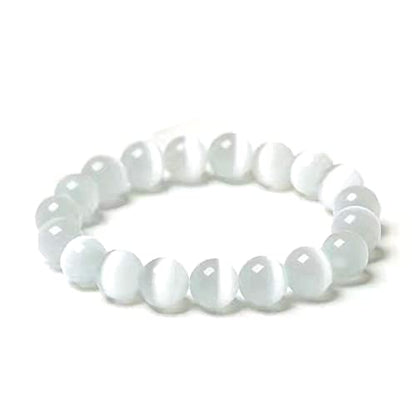 Fuqimanman2020 Healing Natural Stone Stretch Bracelet Strand Chakra Crystal Beaded Energy Reiki Spirituality for Women Conservancy Meditation Protection Jewelry - color: Opal