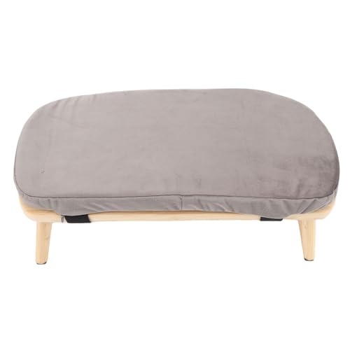 ZJchao Wooden Meditation Bench Detachable Ergonomic Kneeling Stool for Yoga and Meditation with Soft Cushion and Carry Bag Solid Wood Cotton Home Practice (Grey) - color: Grey