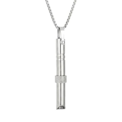 Breathing Easy Necklace, Mindfulness Breathing Stainless Steel Pendant for Stress Relief, Anxiety Management & Smoking Cessation Aid, Intricate Engraving for Men Women - color: Rotating Fidget Ring-Sliver