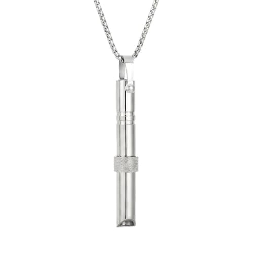 Breathing Easy Necklace, Mindfulness Breathing Stainless Steel Pendant for Stress Relief, Anxiety Management & Smoking Cessation Aid, Intricate Engraving for Men Women - color: Rotating Fidget Ring-Sliver