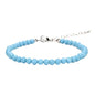 Crystal Bracelet for Women, Natural 4mm Faceted Beads Adjustable Bracelet, Small Beaded Healing Gemstone Bracelet - color: Blue Turquoise
