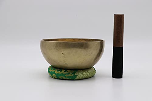 Handicraft Nepal Tibetan Handmade Singing Bowl 8'' for Yoga Meditation with Silk Cushion Made from Nepal