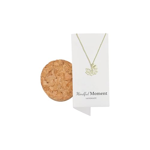quan jewelry Yoga Lotus Flower Pendant Necklace with Om Symbol, Happy Birthday Gifts Ideas for Mom, Daughter, Women with Inspirational Quote on Gift Card - color: Gold Tone
