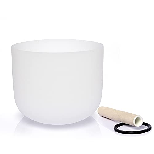 TERRITORY G Note Throat Chakra Quartz Frosted Crystal Singing Bowl 8 inch - color: G note
