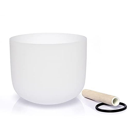 TERRITORY G Note Throat Chakra Quartz Frosted Crystal Singing Bowl 8 inch - color: G note