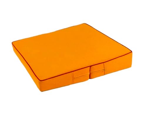 Large and Meditation Cushion,Square Handcrafted Meditation Mat,Portable Foldable Floor Cushion Outdoor Coconut Fibre Linen Yoga Cushion(Size:60x60cm(24x24inch),Color:Yellow1) - color: Yellow1, size: 60x60cm(24x24inch)