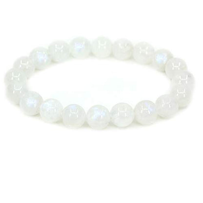 Keleny Fashion Crystal Man Women Stretch Bracelet 10mm Round Beads Rock Jasper 7 Inch Unisex - color: Blue Moonstone