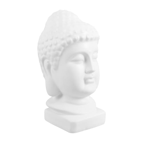 Zerodeko Zen Meditation Statue Head Sculpture for Indoor Home Art Decor for Living Room Entryway Spiritual Enhances Relaxation and Feng Shui - color: White