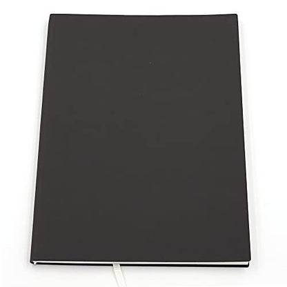 Large Journal Notebook, Lined Papers, A4 8.4x11.4 inches, 200 Pages, Soft Faux Leather Cover (Black, Ruled) - color: Black, Ruled, 200Pages