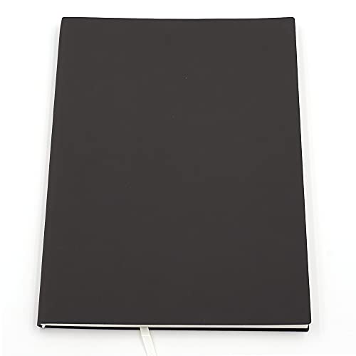 Large Journal Notebook, Lined Papers, A4 8.4x11.4 inches, 200 Pages, Soft Faux Leather Cover (Black, Ruled) - color: Black, Ruled, 200Pages