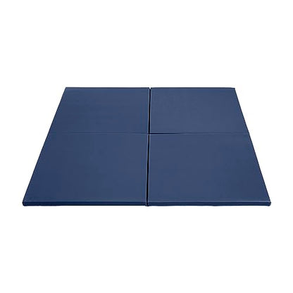 ECR4Kids SoftZone Play Patch Activity Mat Squares, Modular Playmat, Navy, 4-Pack - color: Navy