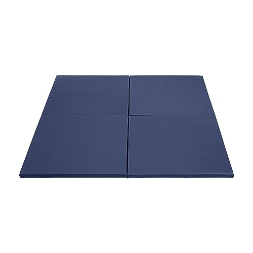 ECR4Kids SoftZone Play Patch Activity Mat Squares, Modular Playmat, Navy, 4-Pack - color: Navy