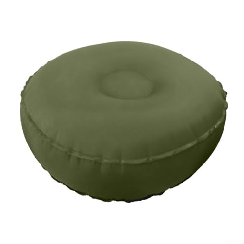 Inflatable Yoga Cushion, Portable Meditation Seat, 40D Nylon, Wear-Resisting, Quick Inflate Valve, 16x16x6 Inch, for Yoga, Fitness, Travel, Camping, (Olive green) - color: Olive green