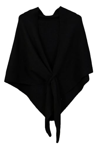 Shawls Wraps Women Triangle Sweater Scarf Warm Wool Blend Pashmina Cape Cold Weather Neck Warmer Winter Fall Accessory - color: Solid-black
