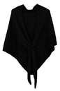 Shawls Wraps Women Triangle Sweater Scarf Warm Wool Blend Pashmina Cape Cold Weather Neck Warmer Winter Fall Accessory - color: Solid-black
