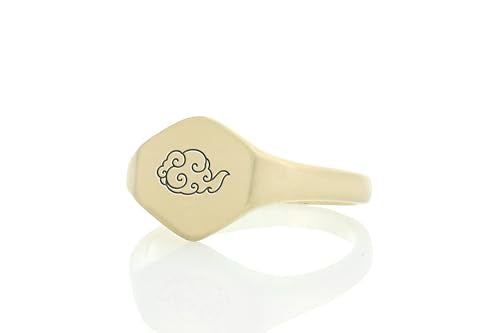 Clouds Zen Ring - 14k Gold Cloud Jewelry - Hexagon Design - Meditation Piece
