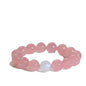 Rose Quartz Bracelet, 8mm Natural Gemstone Love Stone Jewelry Anxiety Relief & Meditation Support Heart Chakra Balance Valentine’s Mother’s Day Gift for Her - color: White moonlight pink