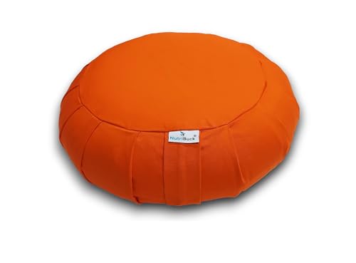 NutriBuck® Buckwheat ZAFU Meditation Cushion Filled with Buckwheat Hulls (Orange)