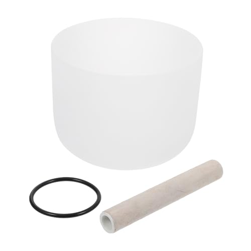 PRETYZOOM 8-inch Clear Crystal Chakra Singing Bowl Set with Mallet for Yoga Meditation Sound Healing and Home Decor
