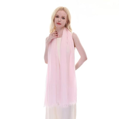 RIIQIICHY Scarf for Women Lightweight Solid Color Long Fashion Gauze Scarves Shawl Wrap - color: Light Pink