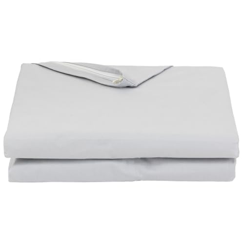 FULI 100% Cotton Zippered Futon Cover, Japanese Futon Mattress Cover, Shikibuton, Made in Japan (King, Gray) - color: Grey, size: King