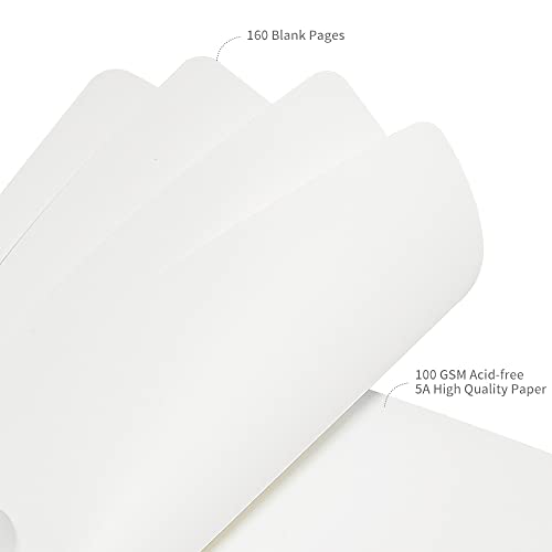 JOYEUX Blank Journal Notebook, A5, 160 Pages 100 Gsm Thick Sketch Books Hardcover Journal for Writing, 5.7 inches x 8 inches Notebooks for Work (Pink) - color: Pink