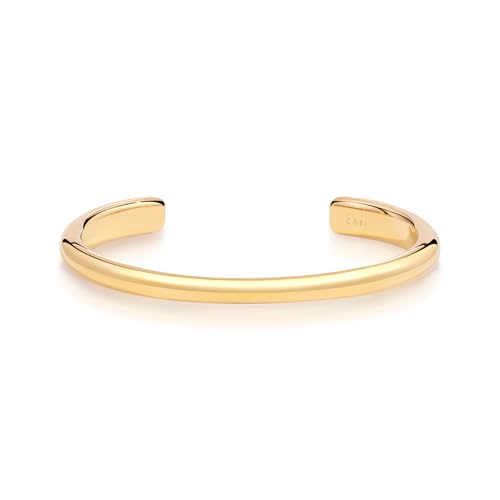 COBI Minimalist Stainless Steel Bracelet, Polished Chunky Open Bangle,Twisted Rope Cuff Bracelet, Durable Hypoallergenic Stackable Jewelry 5.6/5.7/5.9 Inch - style: Thin Bangle - Gold