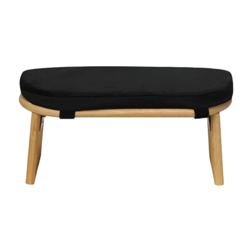 Meditation Bench Prayer Bench Removable Ergonomic Foldable Bamboo Kneeling Stool Stool for Office Bedroom Tea Ceremony(Black)