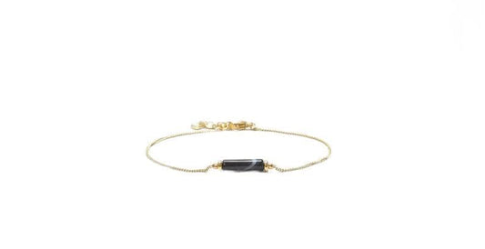 Black and gold stainless steel bracelet, TUBE 4MM SMOOTH 7INCH Sterling Silver Stacking Beaded Bracelet, Simple Layering, Dainty Gemstone Bracelet, Fine Jewelry, Minimalist,