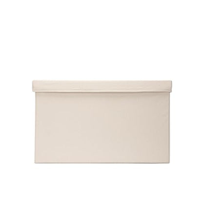 Foldable Storage Bins with Lids Cotton Canvas Rectangular Storage Box Ideal for Organization Lightweight and Durable (L) - size: ‎17.71 x 13.77 x 9.84"